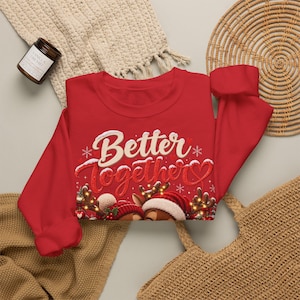 Weihnachtlich sweater for Mama & Papa, Weihnachtsoutfit for Paare, Partnerlook Weihnachten, Rentier Sweatshirt, Weihnachtsgeschenk image 11