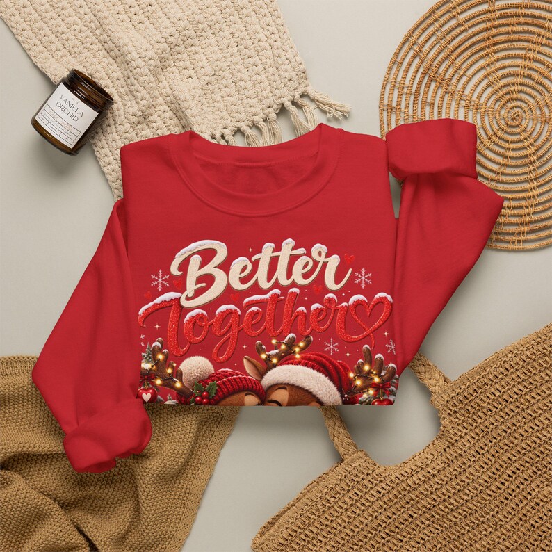 Weihnachtlich sweater for Mama & Papa, Weihnachtsoutfit for Paare, Partnerlook Weihnachten, Rentier Sweatshirt, Weihnachtsgeschenk image 11