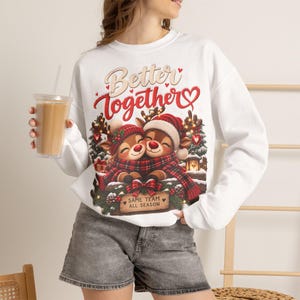 Weihnachtlich sweater for Mama & Papa, Weihnachtsoutfit for Paare, Partnerlook Weihnachten, Rentier Sweatshirt, Weihnachtsgeschenk image 2
