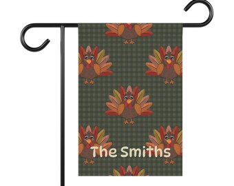 Personalized Thanksgiving Turkey Garden Flag | House Banner