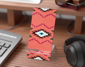 Southwestern Aztec Pattern Mobile Display Stand for Smartphones. Tribal Inspired. Birthday Gift.