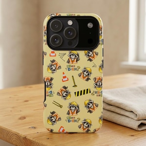 Construction Raccoon phone case, No Per Diem Script | Tough Cases