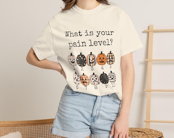 Comfort Colors Unisex Tee What Is Your Pain Level? Pumpkins | Halloween Pumpkin Faces Tee | Best Gift for Nurses, Healthcare Workers