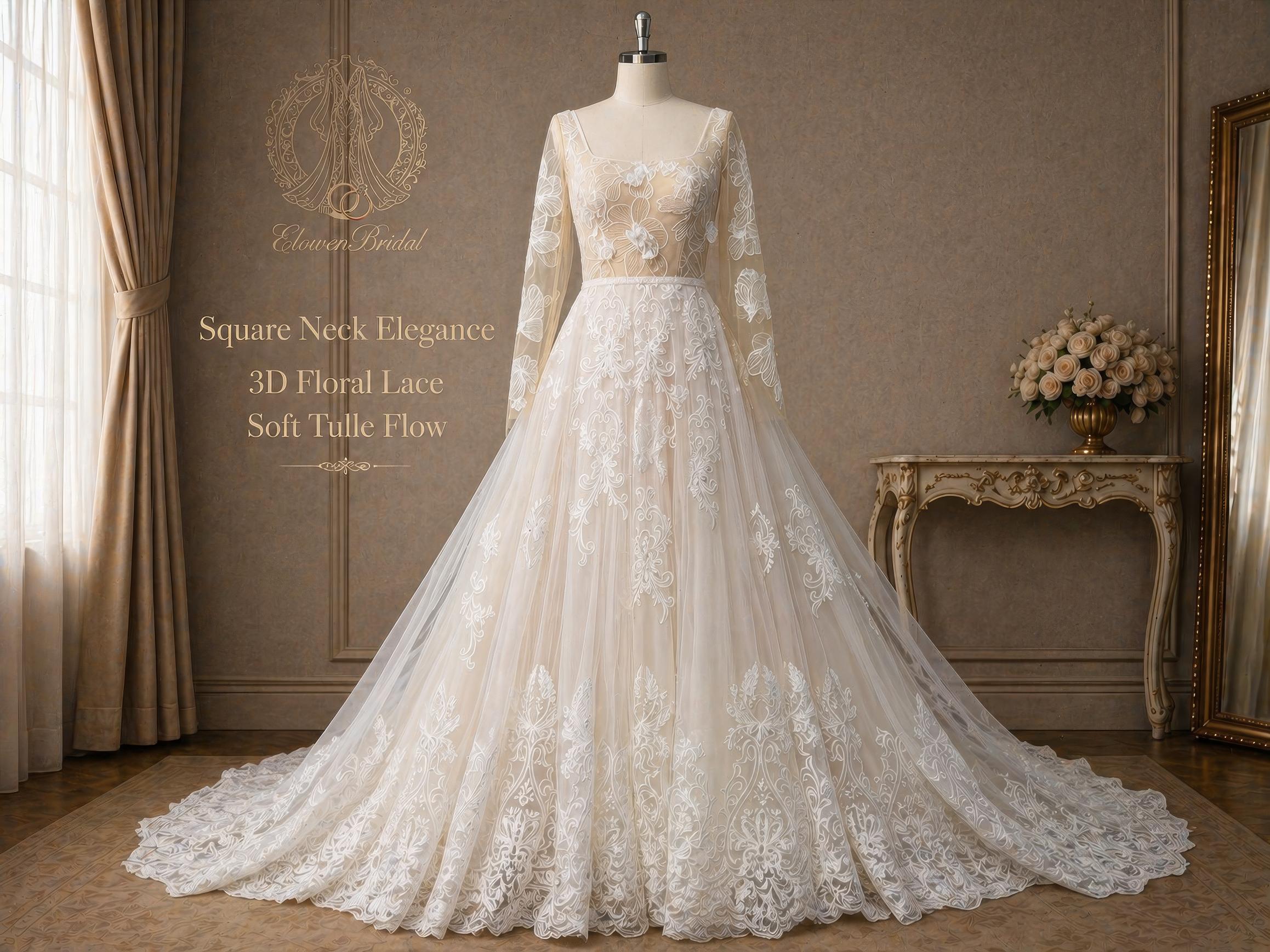chinese dress ladies DENA / Breathtaking A Line Wedding Dress with Long Sleeves