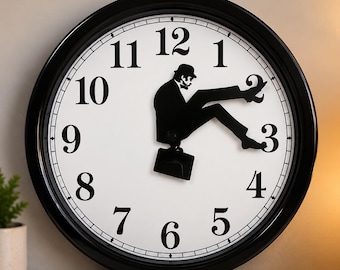 Funny Silly Walk Wall Clock – Creative Home & Office Decor | Unique Silent Sweep Clock Gift