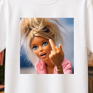 Barbie Mittelfinger Shirt, Funny Doll Face Meme T-Shirt, Gift For Woman, Sarcastic Meme Shirt, Tik Tok Trending Tee, Sassy Doll Graphic Tee