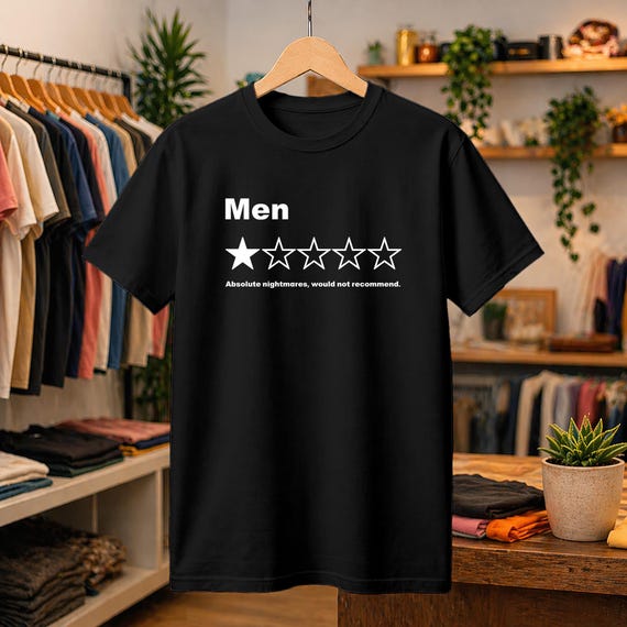 Men One Star Review Shirt, Funny Sarcastic Men Tee, Absolute Nightmares Would Not Recommend Top, Single Shirt for Women, Dating Humor