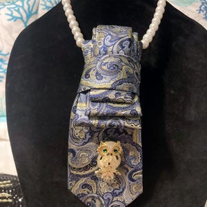 Necktie Necklace Navy - Etsy display picture 1