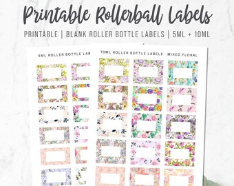 Printable Blank Essential Oil Roller Bottle Labels 5ml | Etsy Australia