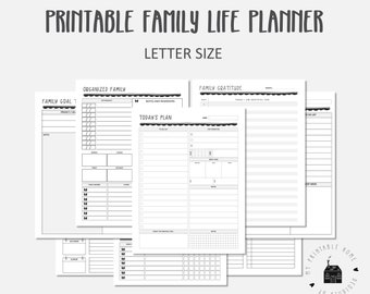 Printable Family Life Planner, Home Organizer (Digital Download)