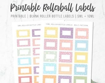 Printable Blank Essential Oil Roller Bottle Labels 5ml | Etsy Australia
