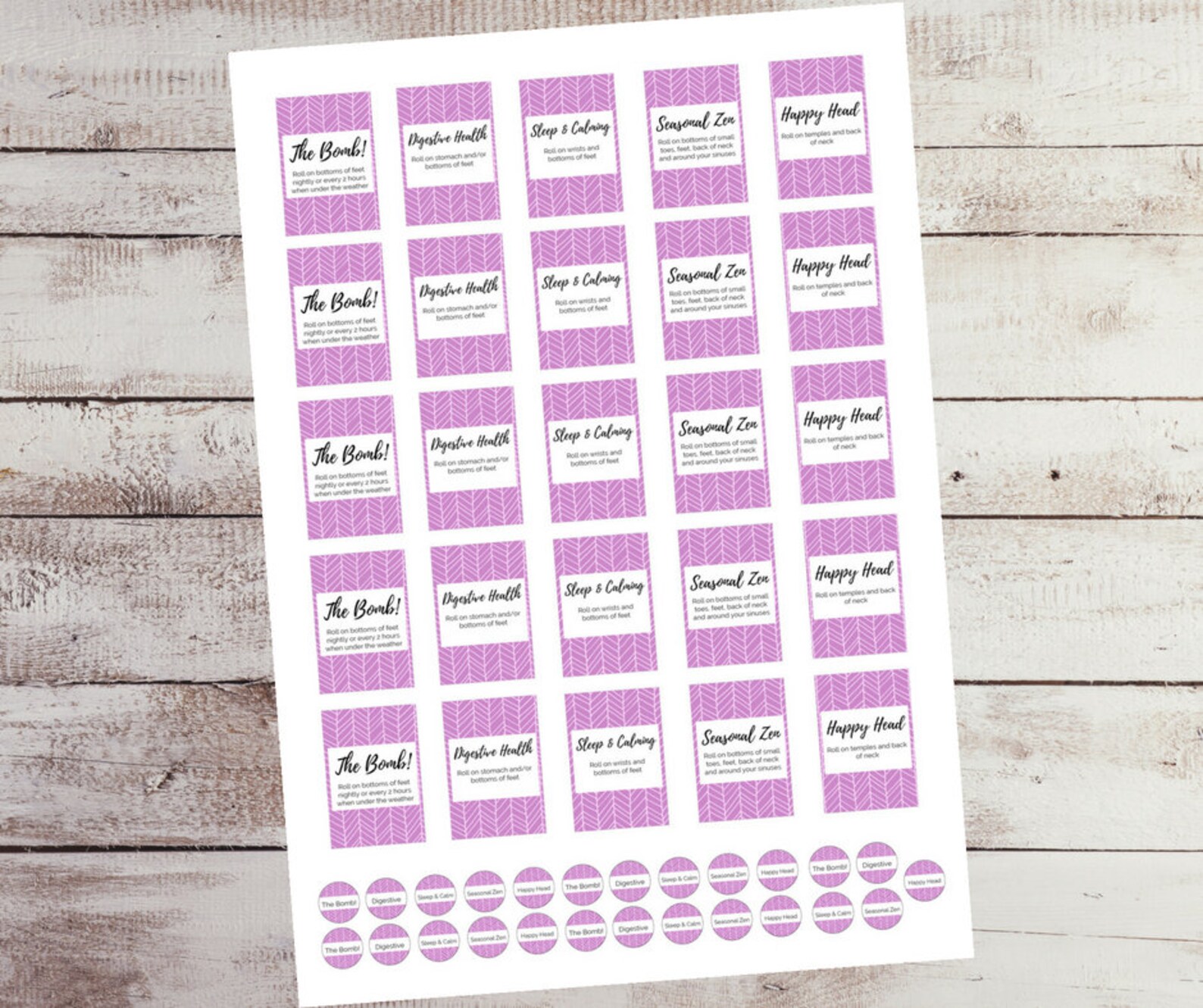 Printable 5ml Rollerball Labels Roller Bottle Essential Oil Etsy