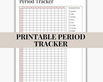 Printable Period Tracker | Menstrual Tracker *Instant Download*