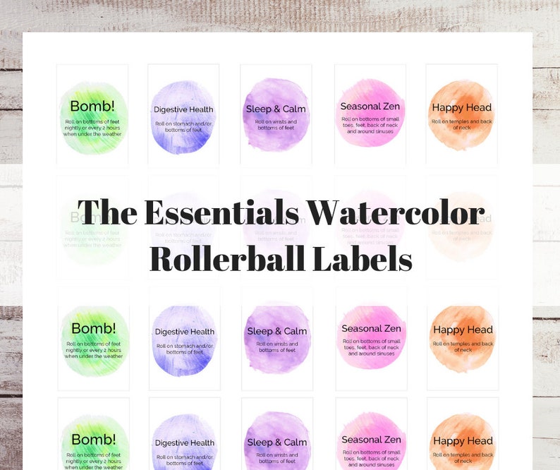 Printable 5ml Essential Oil Rollerball Labels Doterra Roller | Etsy