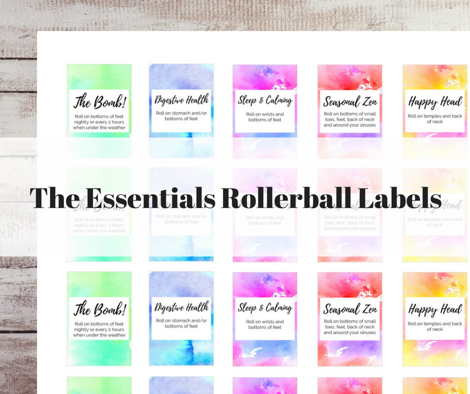 Printable 5ml Rollerball Labels Roller Bottle Essential Oil Etsy