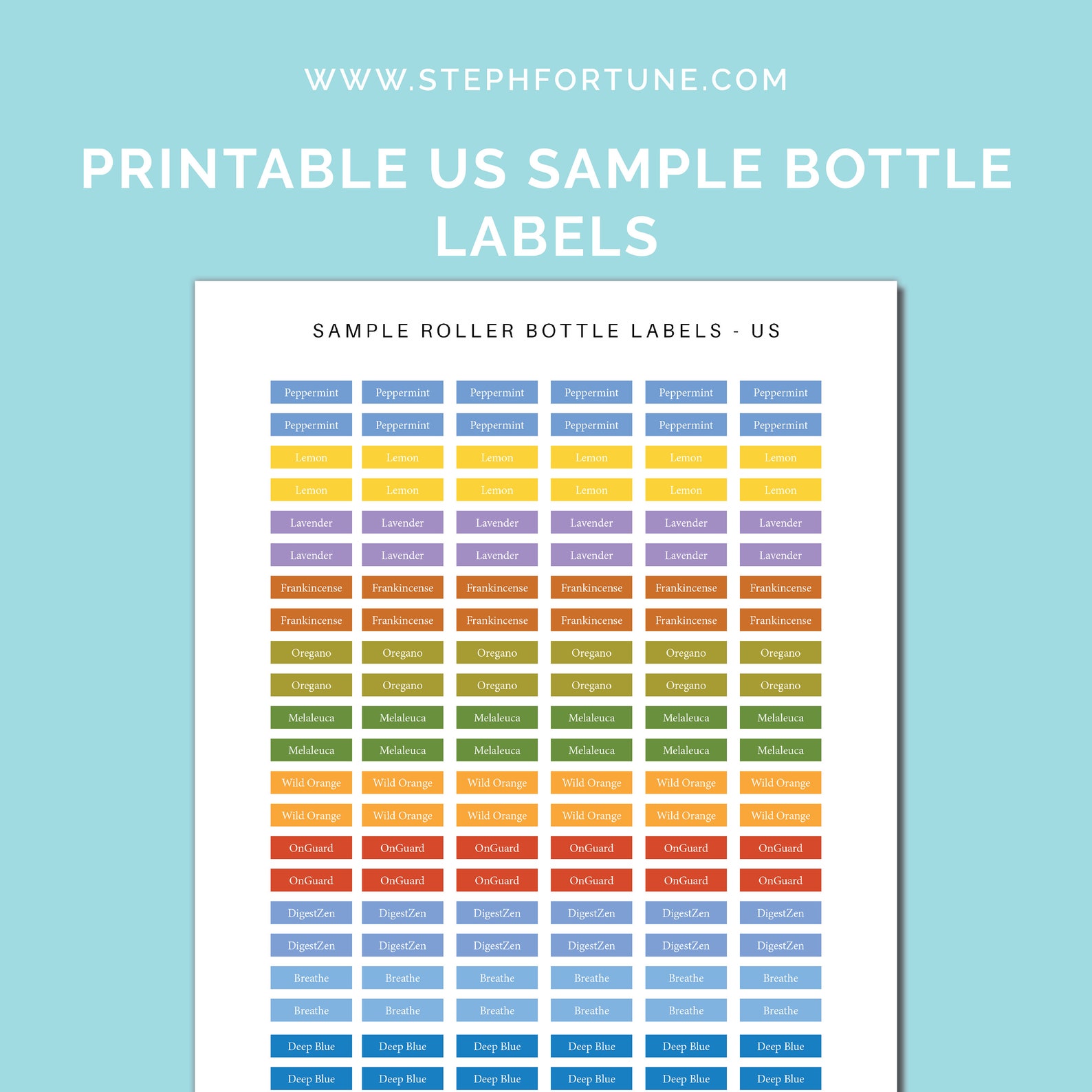 Printable 1ml Sample Bottle Labels Essential Oil Labels Etsy