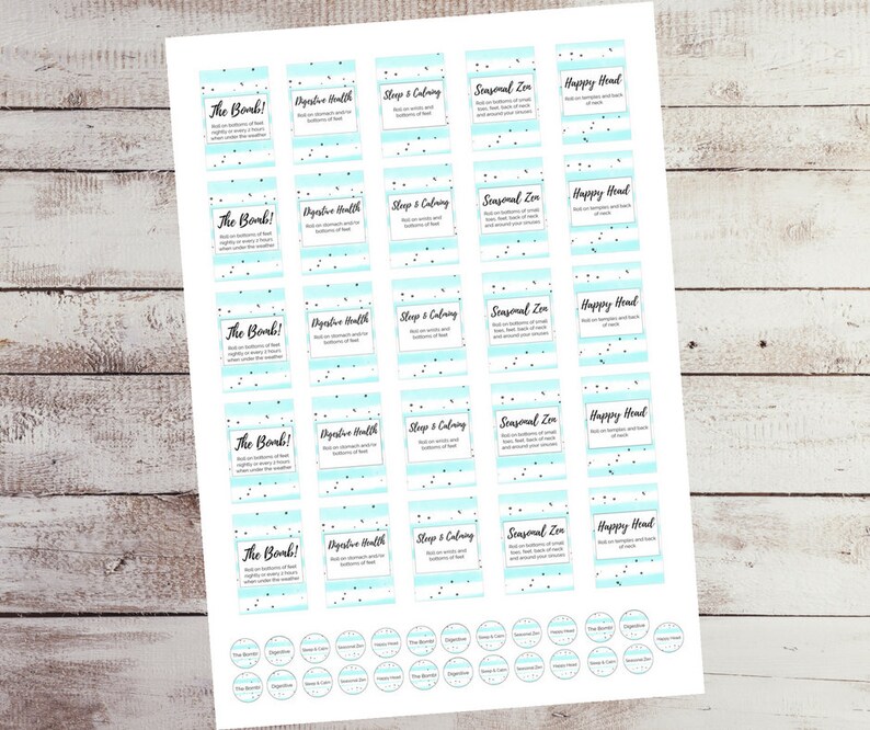 Printable 5ml Rollerball Labels Roller Bottle Essential Oil Etsy