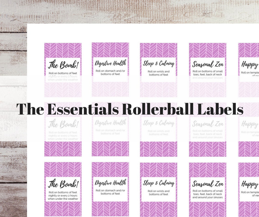 Printable 5ml Rollerball Labels Roller Bottle Essential Oil Etsy
