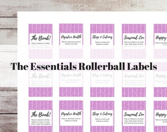 Printable 5ml Rollerball Labels, Roller Bottle Essential Oil labels, Purple labels, Make & Take, Lisa Zimmer labels - INSTANT DOWNLOAD