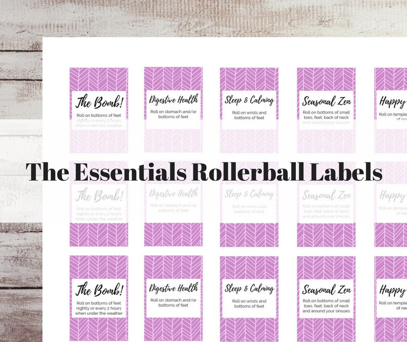 Printable 5ml Rollerball Labels Roller Bottle Essential Oil Etsy