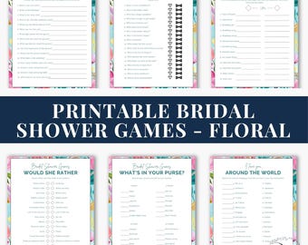 Floral Bridal Shower Games – 25 Printable Activities (PDF)