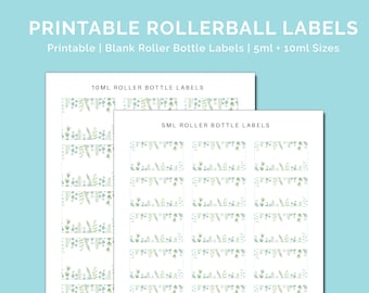Printable Blank Essential Oil Roller Bottle Labels 5ml | Etsy Australia