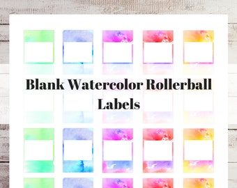 5ml Rollerball Labels Blank | Printable 10ml Essential Oil Labels | Printable Labels | Watercolor Labels *DIGITAL DOWNLOAD*