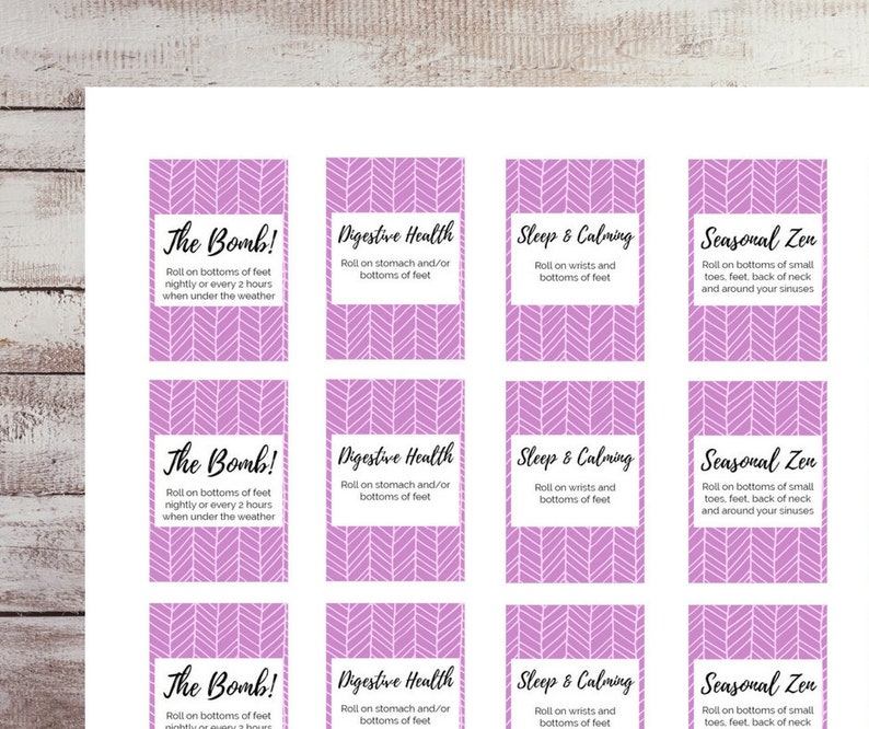 Printable 5ml Rollerball Labels Roller Bottle Essential Oil Etsy