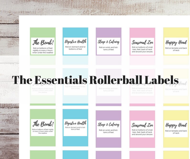 Printable 5ml Rollerball Labels Roller Bottle Essential Oil Etsy