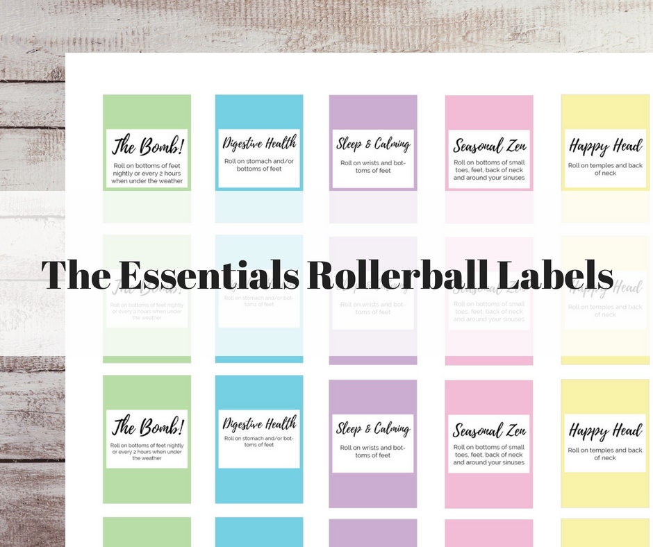 Essential oil roller bottle labels australia