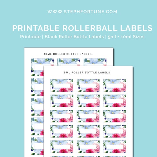 10ml Oil Roller Bottle Label Template Printable Essential - Etsy Canada