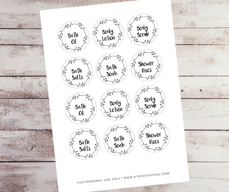 Printable Round Bath and Body Labels DIY Labels Essential Etsy Australia