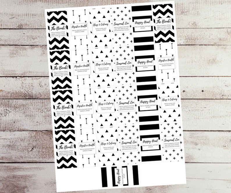 Printable 5ml Rollerball Labels Roller Bottle Essential Oil Etsy