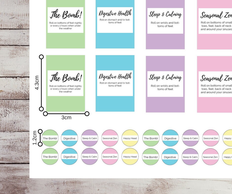 Printable 5ml Rollerball Labels Kids Essential Oil Labels Etsy Australia