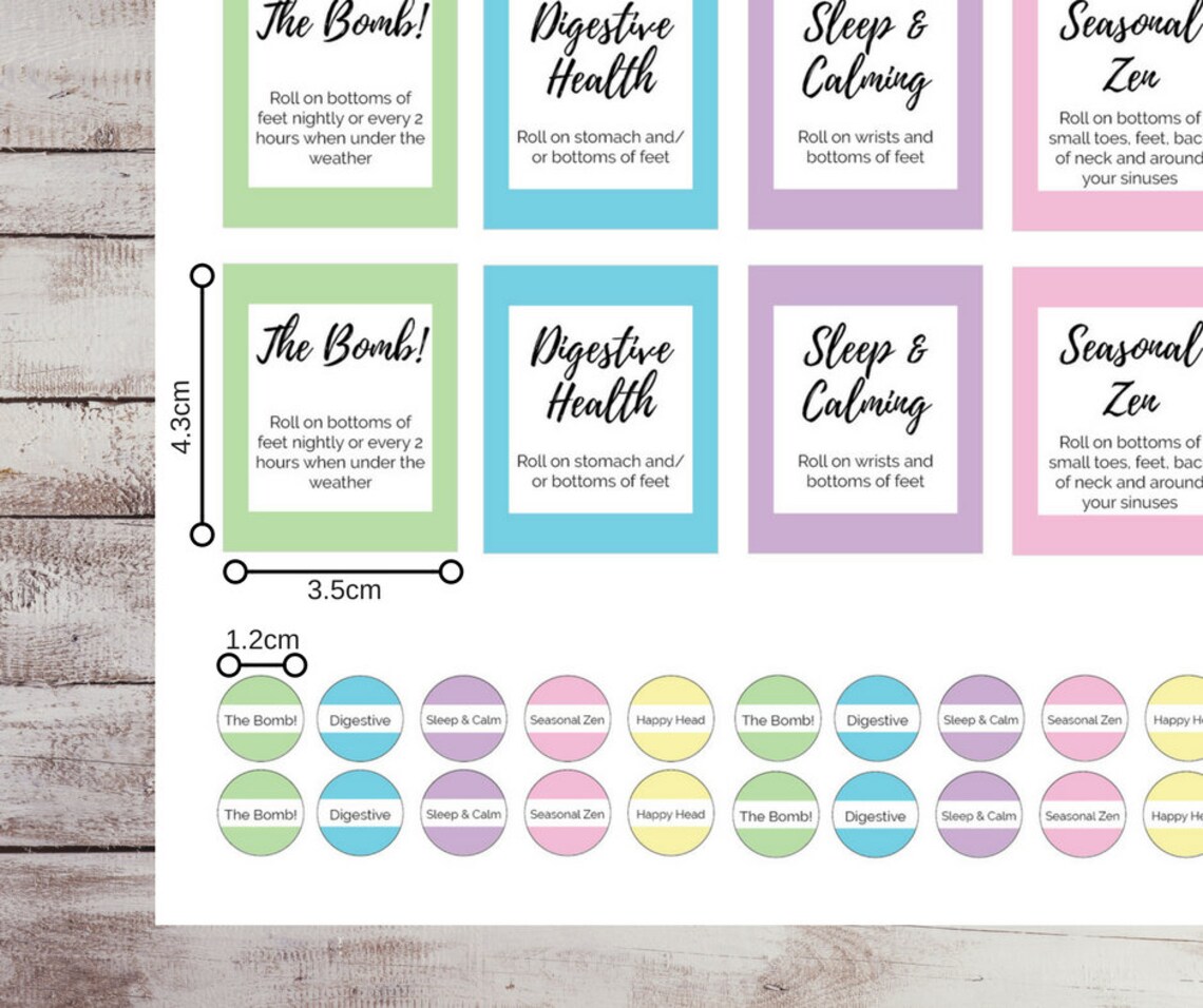 5ml Rollerball Labels Blank Printable 10ml Essential Oil Etsy Australia