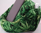 Cannabis Large bean bag chair for tablets green and black