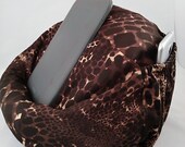 Large bean bag chair for tablets giraffe print dark brown
