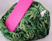Cannabis EXTRA LARGE bean bag chair for tablets green and black