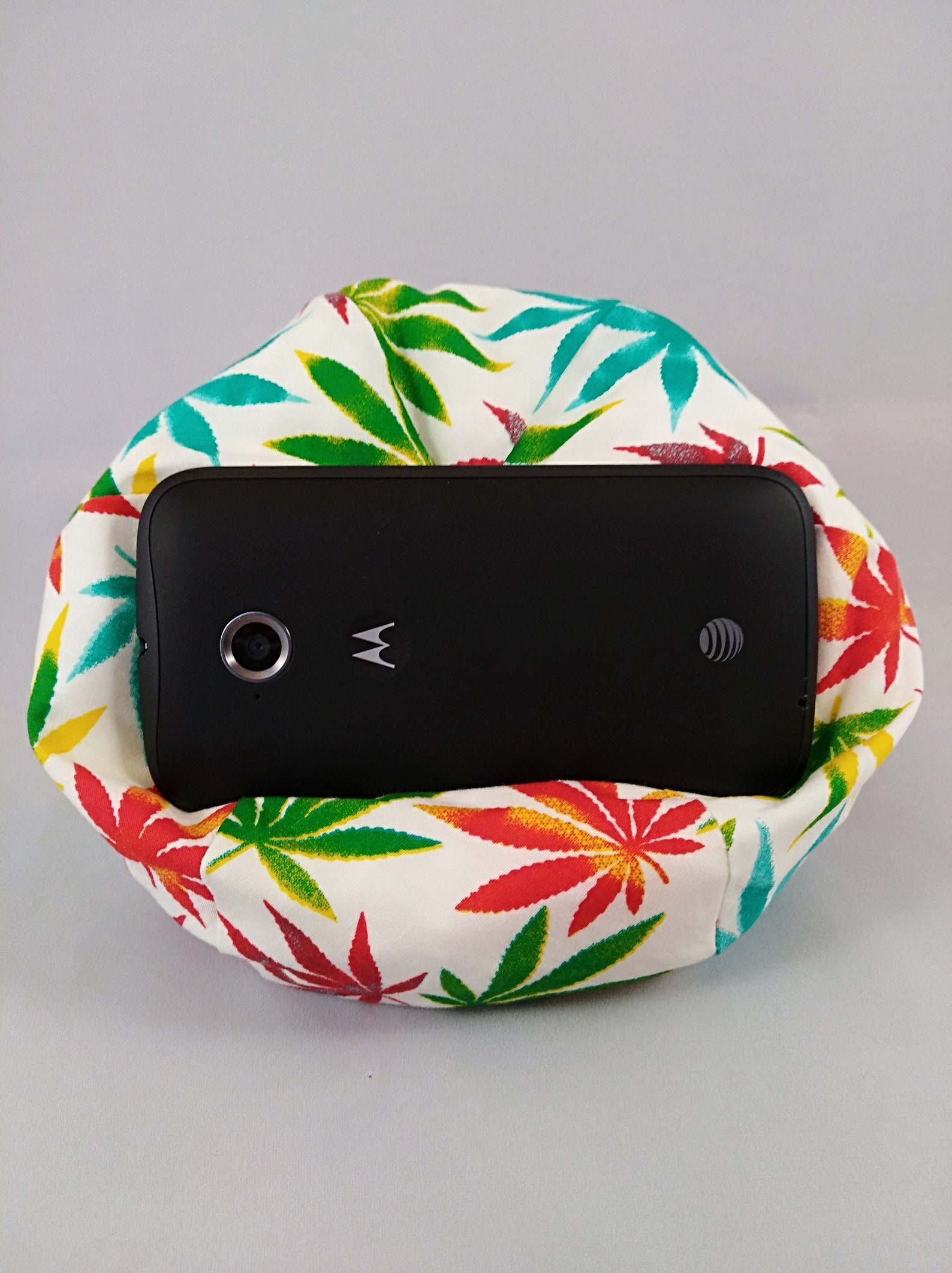 CannabisSmall cell phone bean bag chair white with rainbow Etsy
