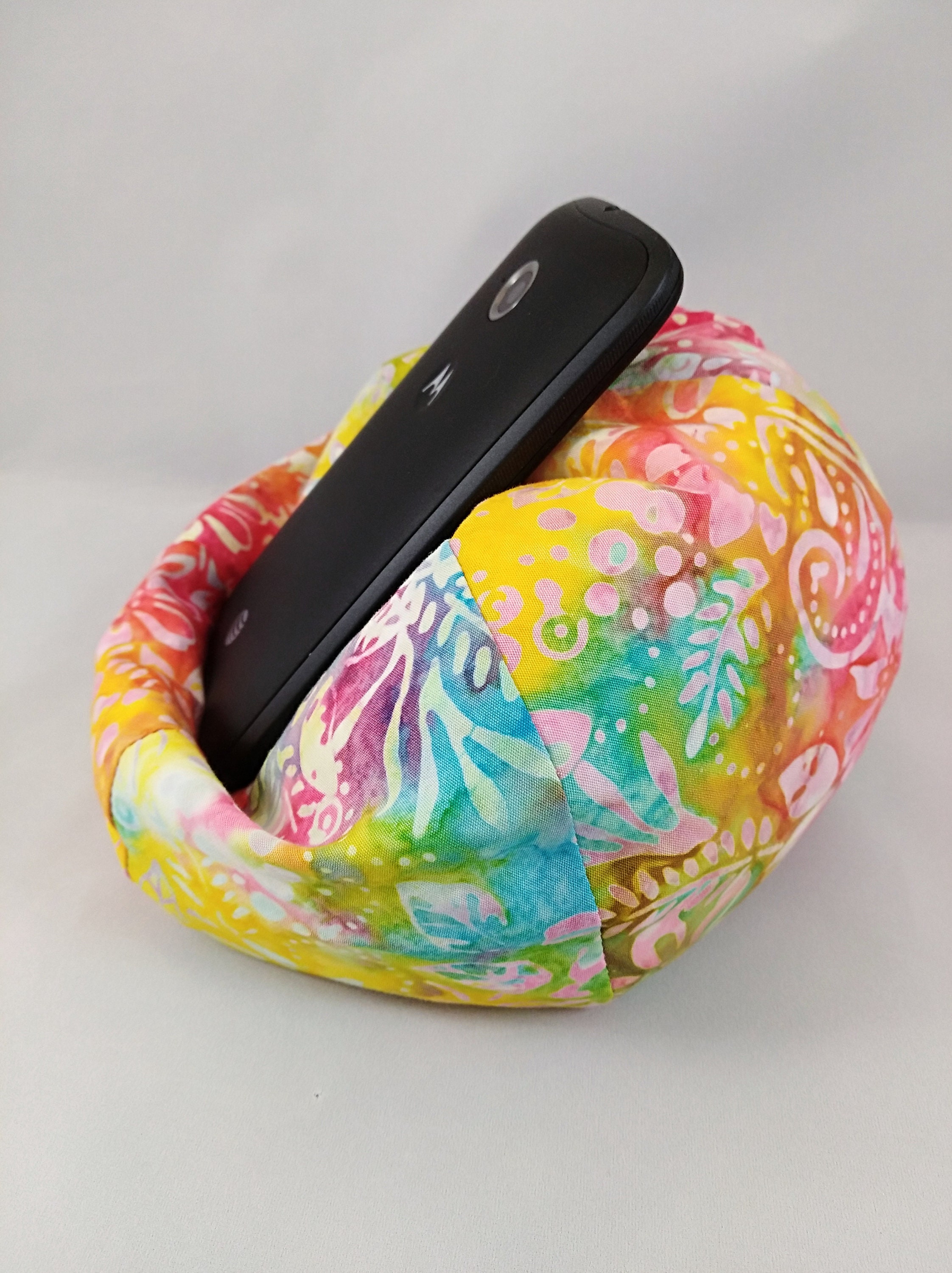 Small cell phone bean bag chair springtime floral batik Etsy