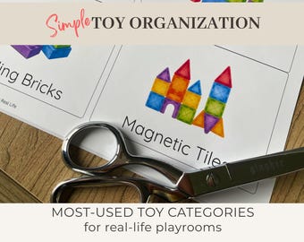 Toy Bin Labels for Playroom Organization | 40 Most-Used Toy Labels | Printable Toy Storage Labels | Real-Life Organization System