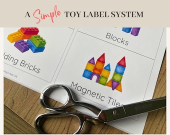 Watercolor Toy Storage Labels for Cube & Trofast Bins | 48 Printable Labels + Editable Text File | Playroom Organization