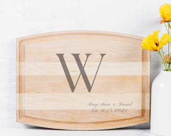 Personalized Hardwood Cutting Board, Custom Wedding Housewarming Gift