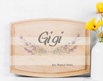 Personalized Gigi Cutting Board, Walnut Maple Grandma Gift, Charcuterie Board