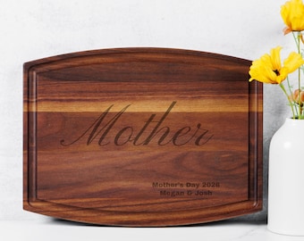 Personalized Walnut Cutting Board, Arched Charcuterie Board, Mother's Day Gift