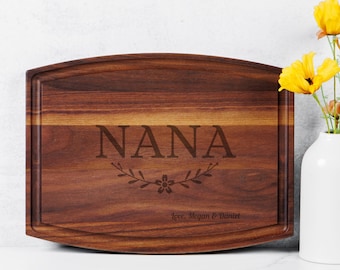 Personalized Nana Walnut Cutting Board, Engraved Charcuterie Gift