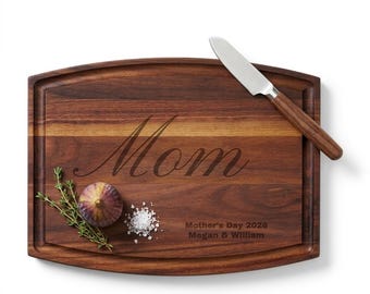 Personalized Walnut Cutting Board, Engraved Wedding Charcuterie Board, Mother's Day Gift