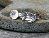 Moon Phase Stacking Ring Set - Sterling Silver