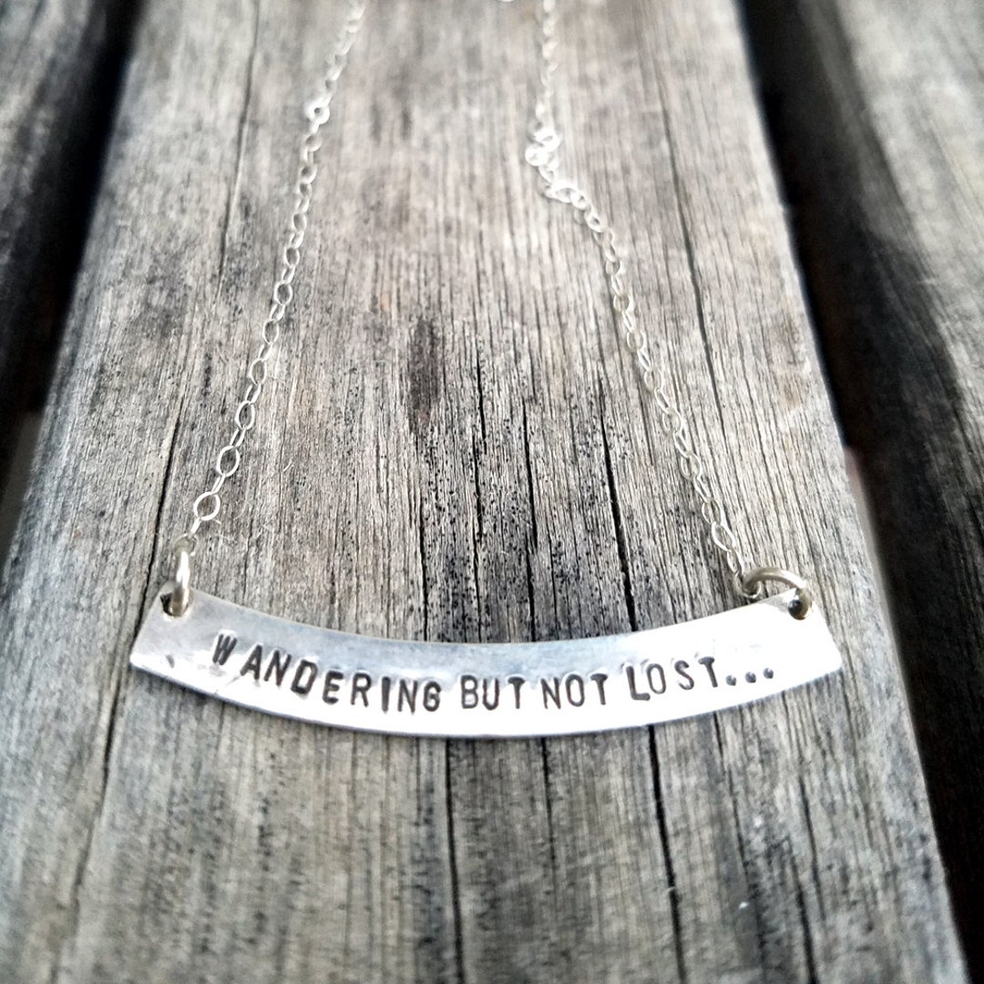 Sterling Silver Personalized Hand Stamped Message Bar Necklace Etsy