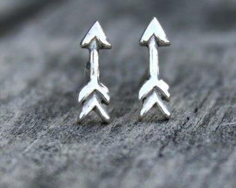 Sterling Silver Post Earrings - Tribal Arrows